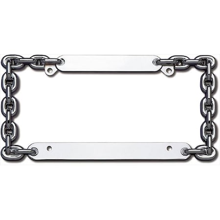Strike3 License Plates & License Plate Holders, Chain License Plate Frame, Chrome ST55954